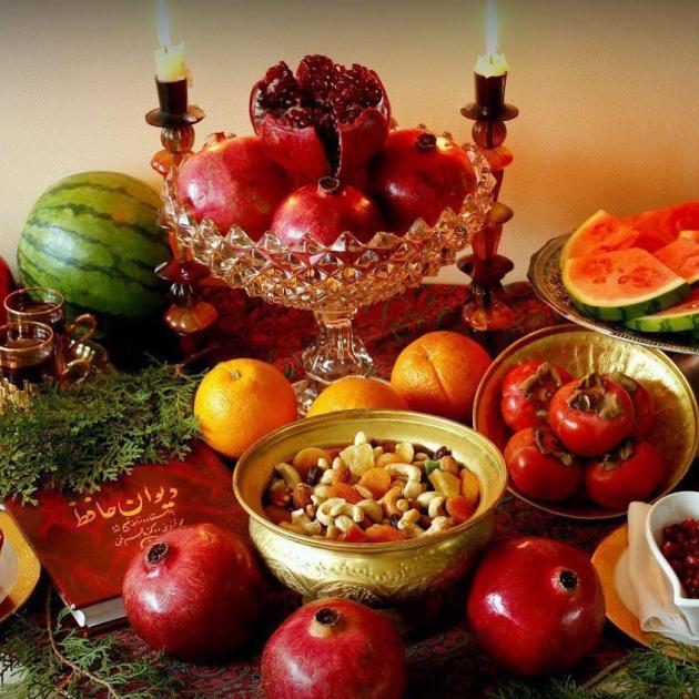 Fruits and nuts on a table