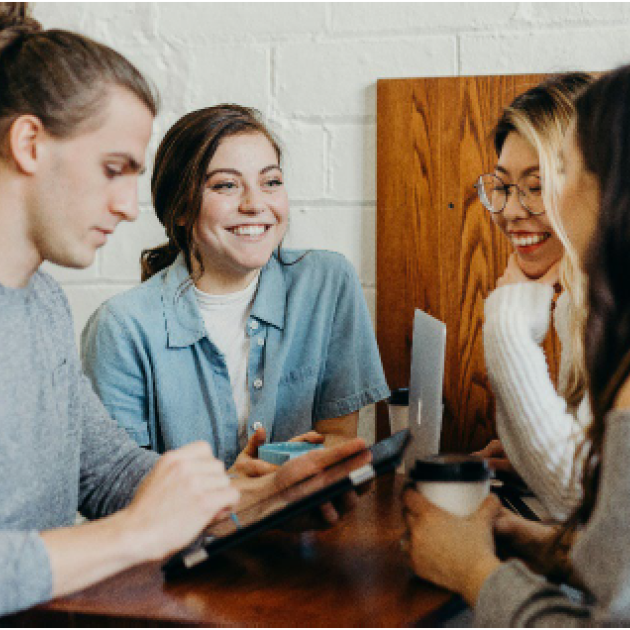 A group of youth chatting