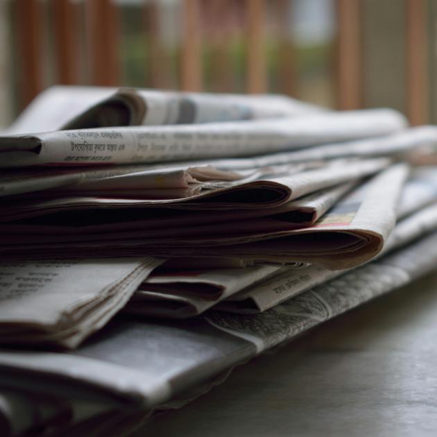 A stack of newspapers